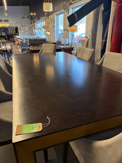 95 x 46 in Large Dining Table by Safavieh in Espresso / Gold | AS IS cosmetic damage