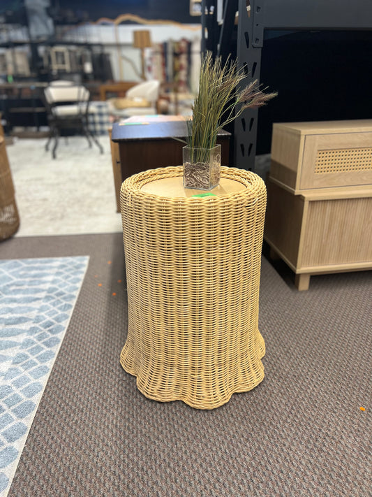 Scalloped Rattan Accent Table - Threshold designed with Studio McGee Fully Assembled
