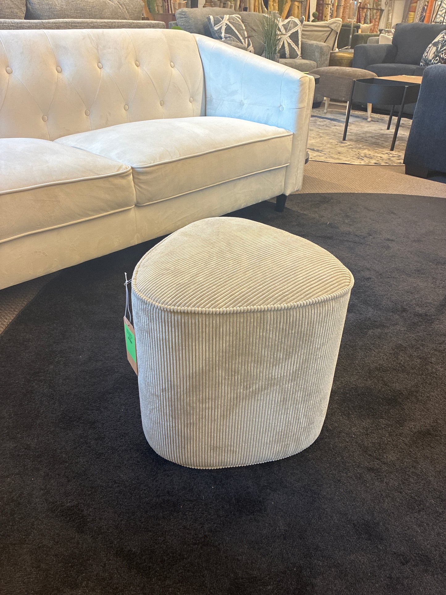 Triangular Shaped Upholstered Corduroy Ottoman Beige - Room Essentials | Retail Price: $50