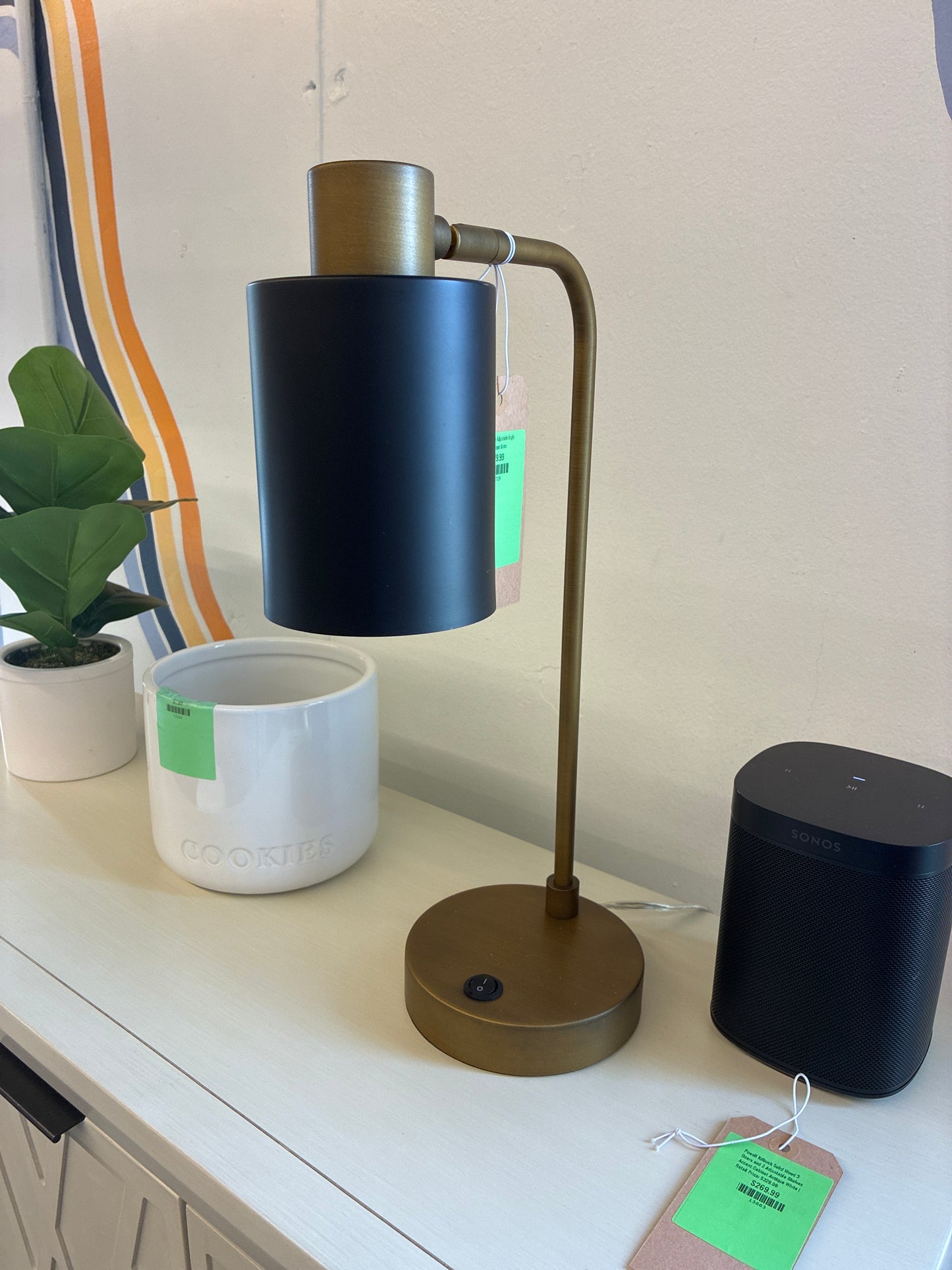 Cherise 18-inch Adjustable Angle Table Lamp Antique Brass