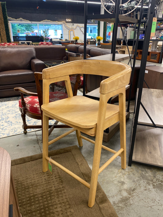 Ezra Modern Solid Wood Rounded Back Counter Stools - Natural | Retail Price: $113