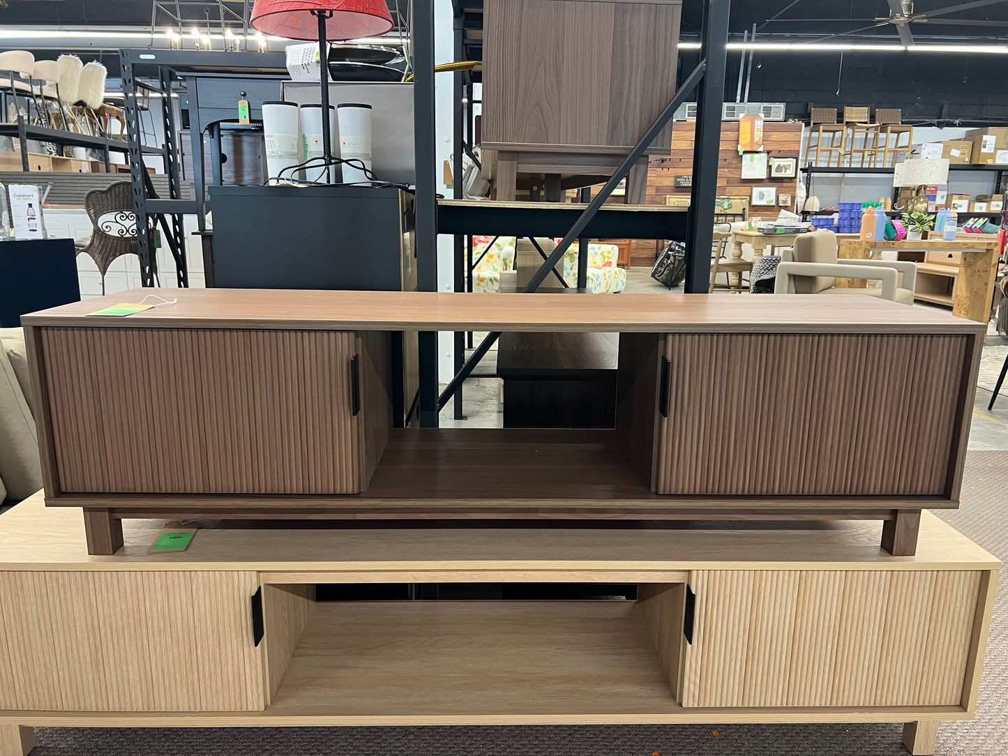 58in 2-Door TV Stand with Reeded Fronts - Mocha | Retail Price: $160