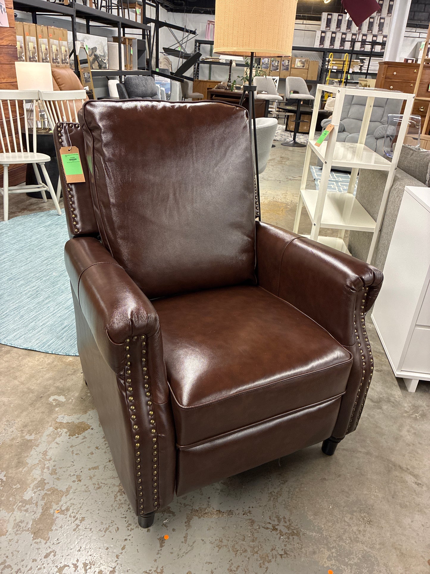 Ebello Genuine Leather Push Back Recliner Chair