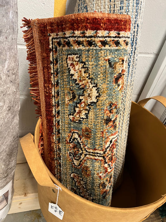 Floral Woven Rug Rust/Green - Threshold 2 x 3 Retail: $25
