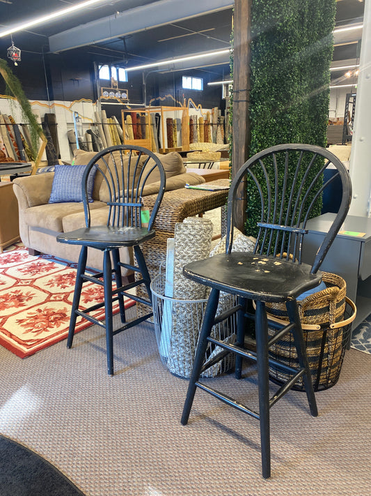 Set of 2 Rustic Bar Stools *donated