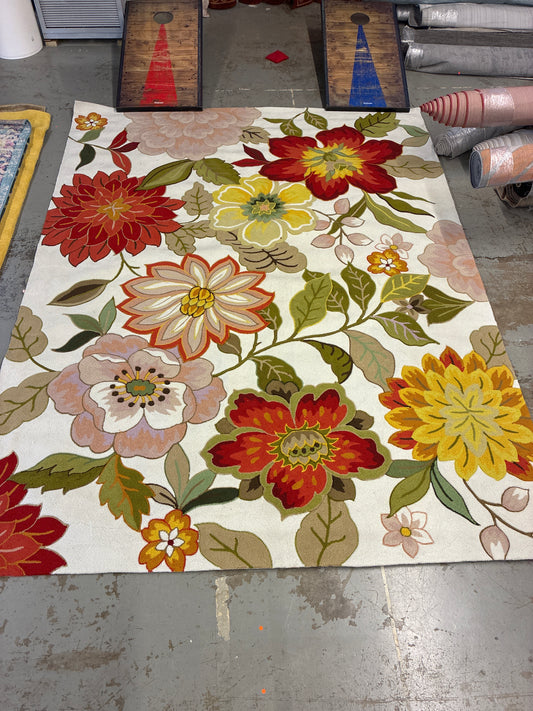 8 x 10 Area Rug Fantasy Floral Ivory | ID 14193