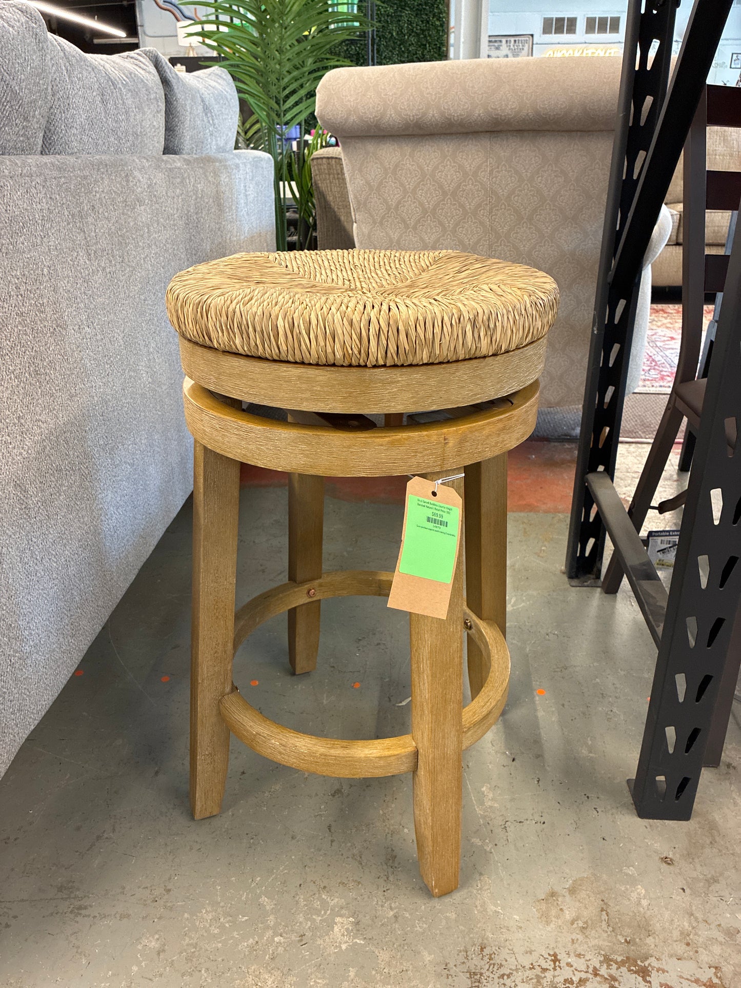 Noah Swivel Backless Counter Height Barstool Natural | Retail Price: $92