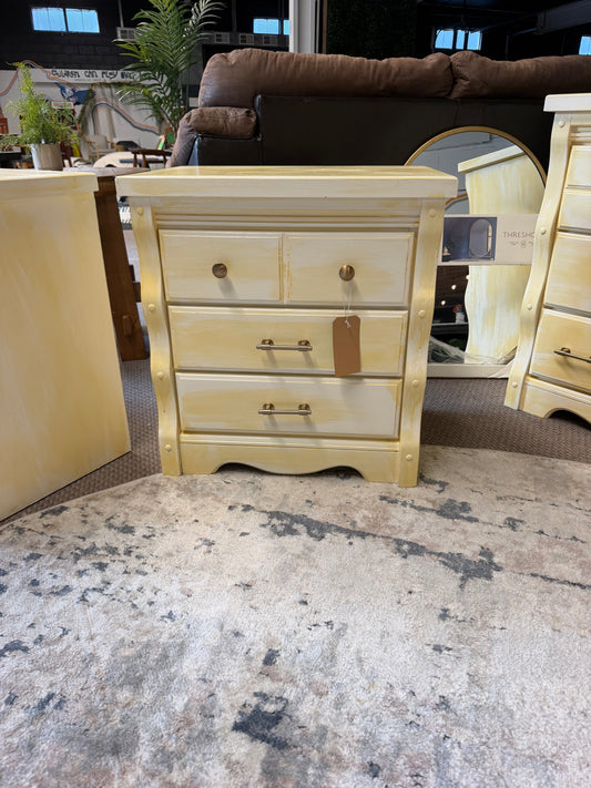 Painted Wood Nightstand with New Hardware *donated