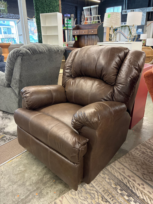 Telluride Brown Faux Leather Rocker Recliner
