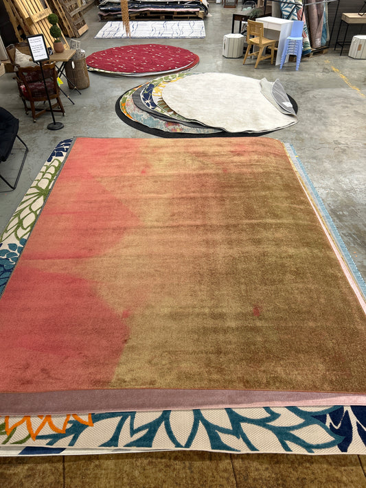 9 x 12 red and gold abstract area rug