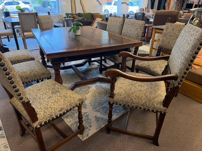 Stunning Kittinger Jacobean Extendable Antique Dining Set with 8 Upholstered Chairs Early 20th Century *donated