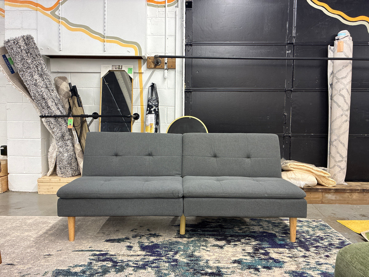 Assembled 69" Tufted Futon Sofa Dark Gray - Room Essentials - Retails Unassembled for $125
