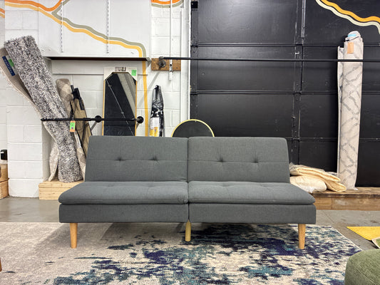 Assembled 69" Tufted Futon Sofa Dark Gray - Room Essentials - Retails Unassembled for $125