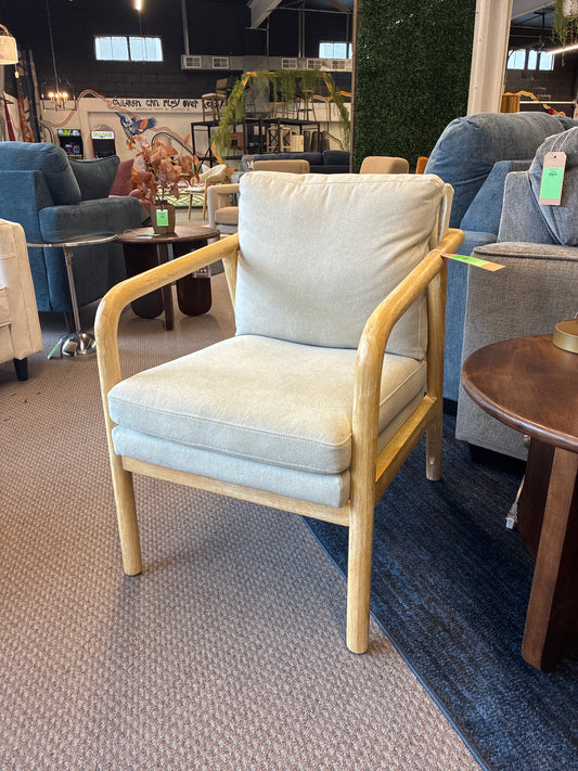 Tufeld Wood Armchair Beige - Threshold: Modern Accent Furniture | Retail Price: $240
