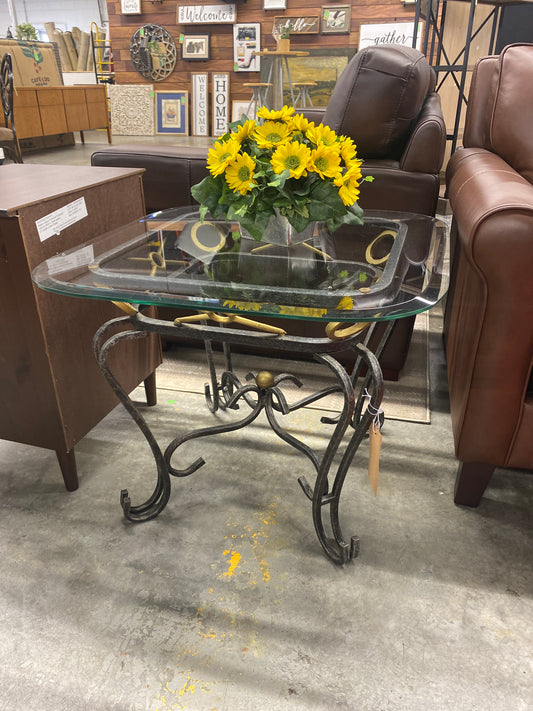 Metal and Glass Side Table *donated