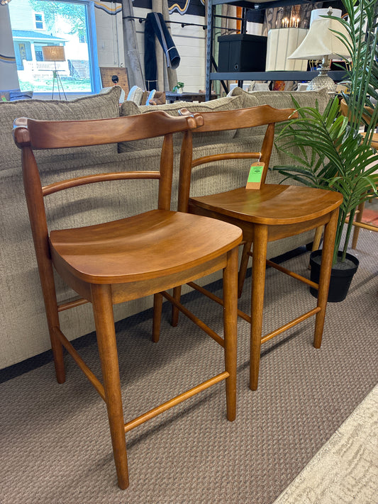 Set of 2 Kaysville Curved Back Wood Counter Height Barstool in Walnut - Threshold | Retail Price: $260