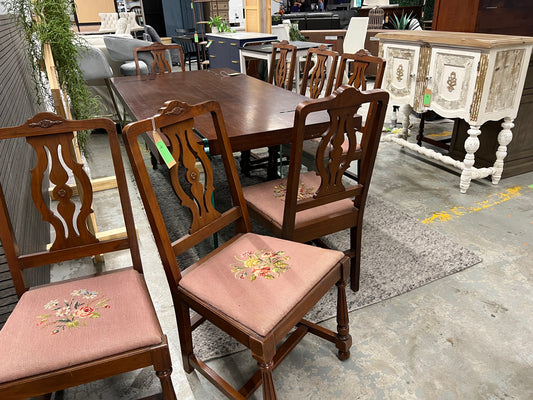 Set of 7 Antique Dining Chairs *donated