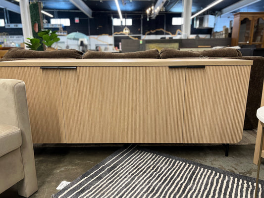 69in Scandinavian 4 Door Sideboard - Coastal Oak/ Black | Retail Price: $350