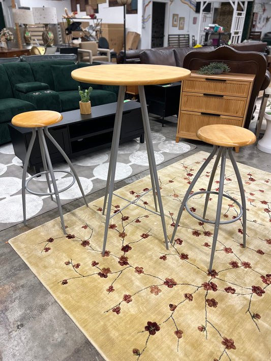 High Top Table and 2 Stools *donated Used Condition minor wear