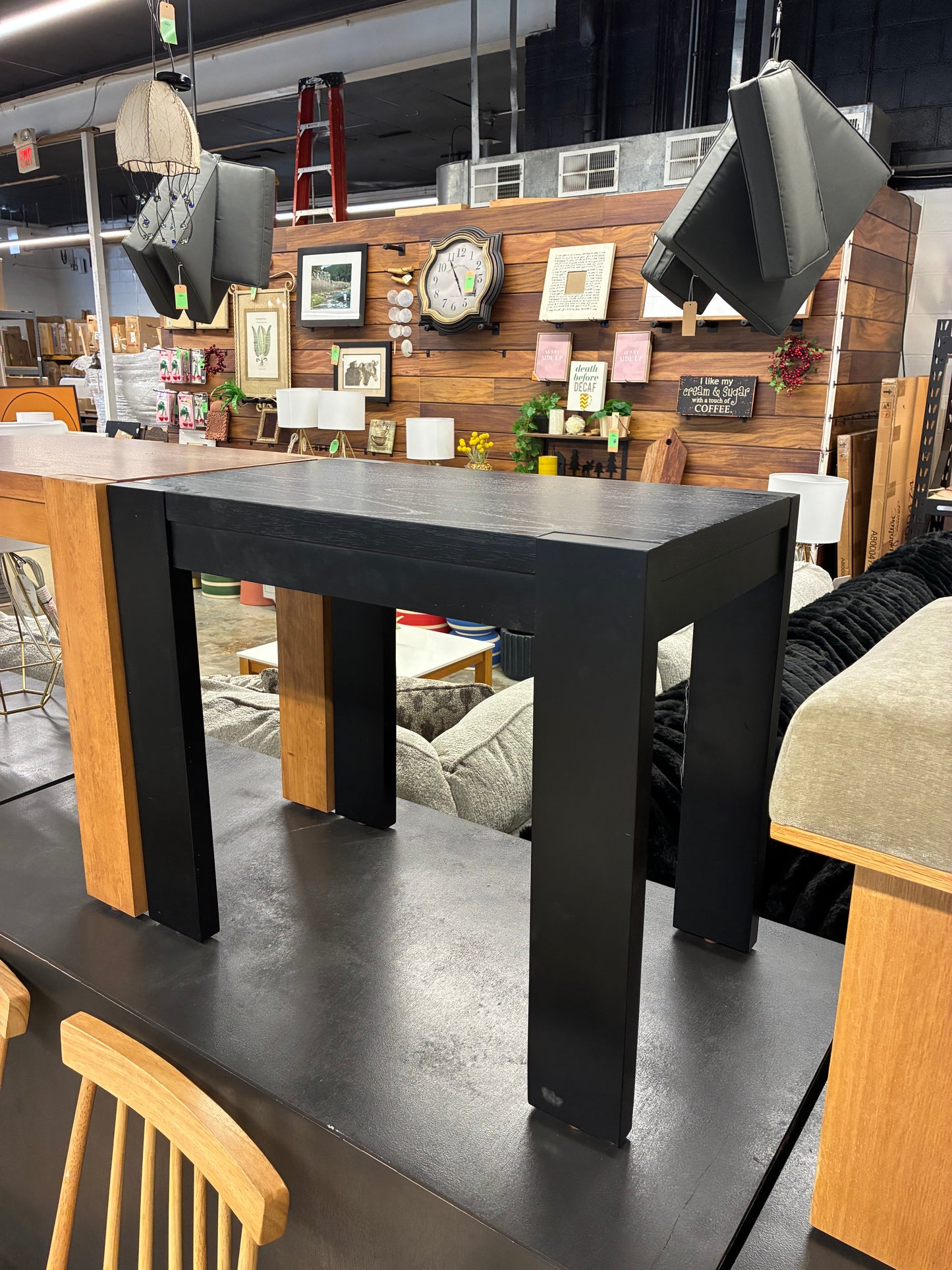 Nikole Rectangle Wood Accent Table in Black | Retail Price: $170