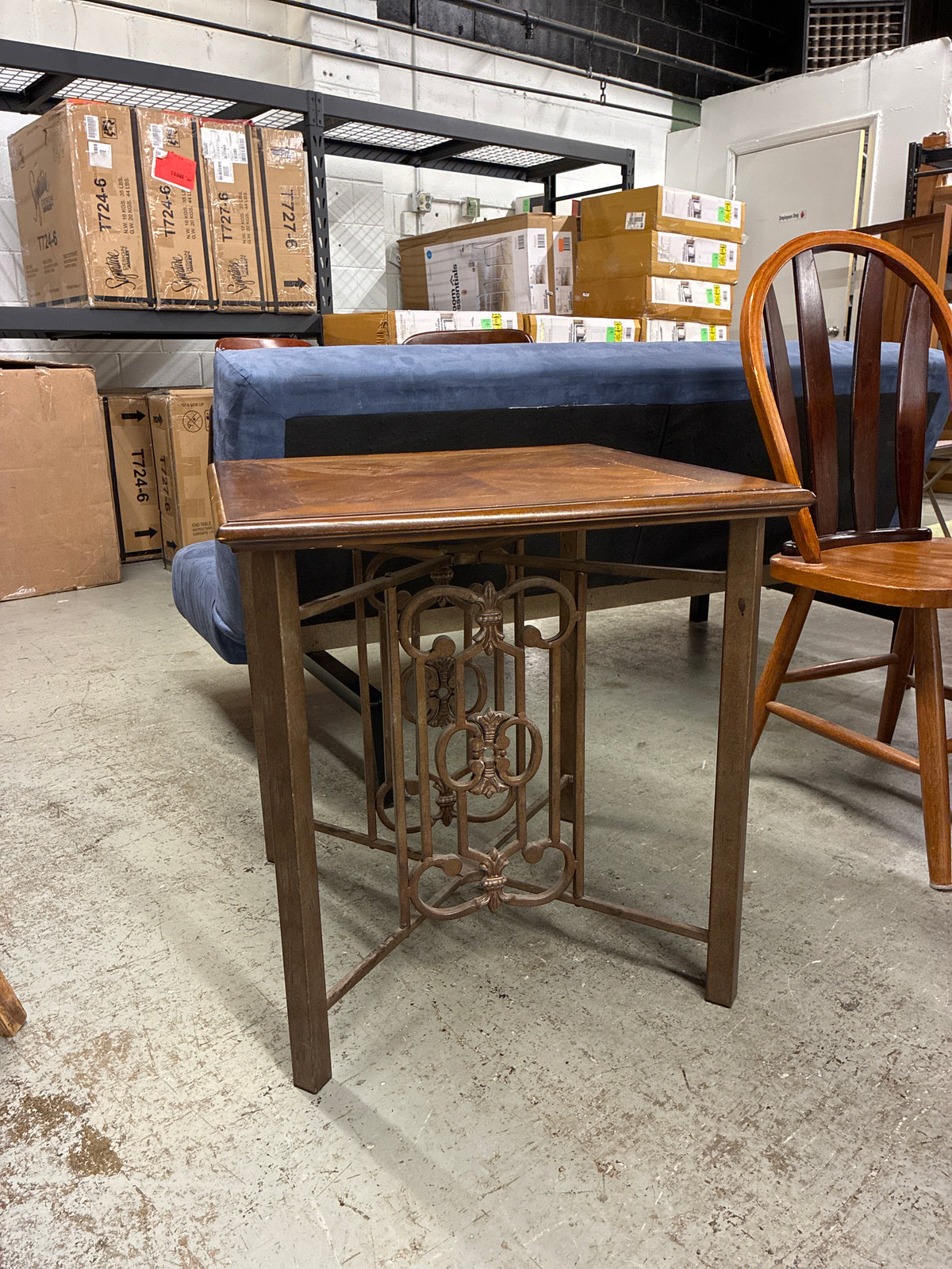 Wood and Metal Side Table *donated