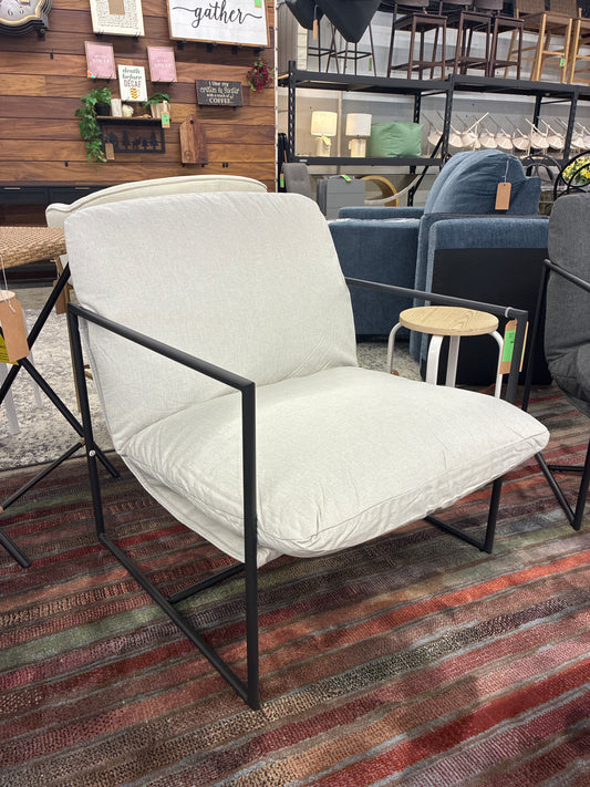 Metal Framed Sling Dorm Chair Off White - Room Essentials | Retail Price: $100