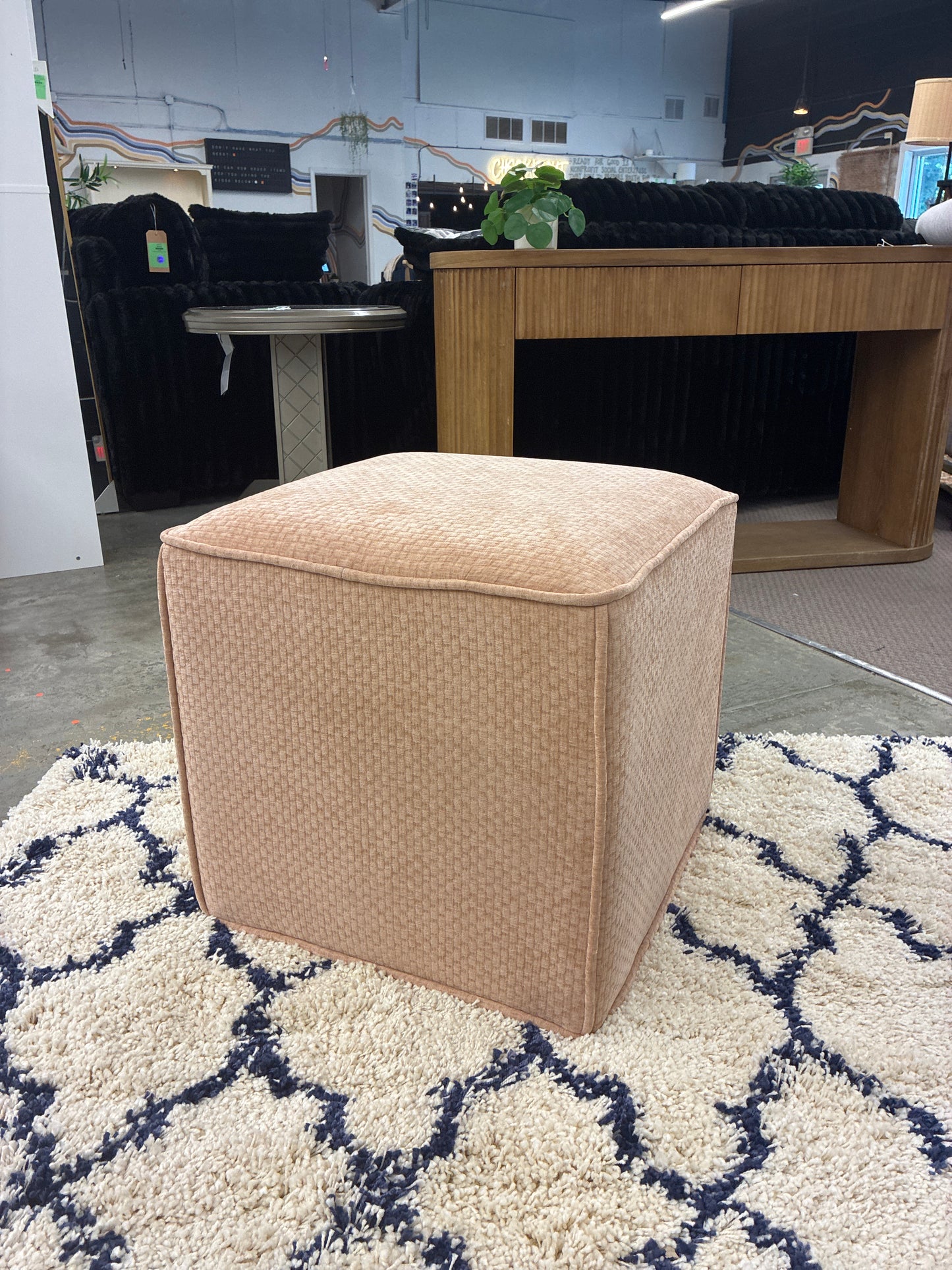 Lynwood Square Upholstered Cube Ottoman