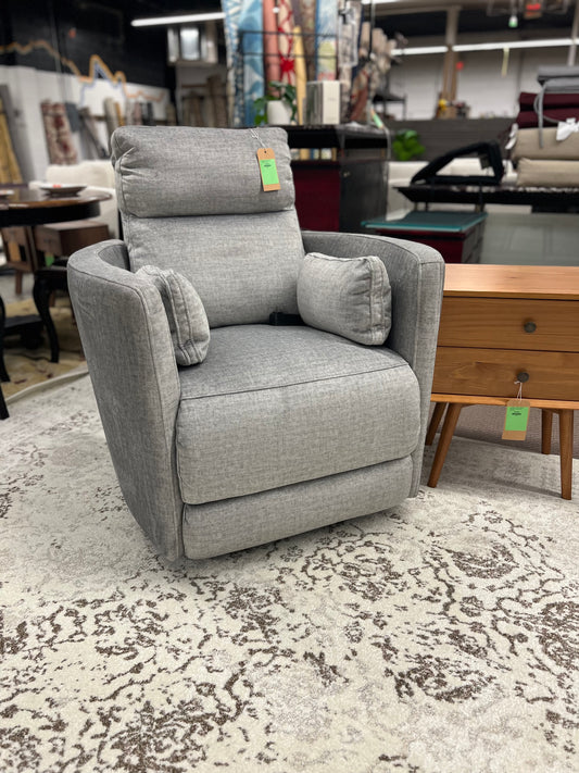 DARCY FABRIC POWER SWIVEL RECLINER Retail: $599