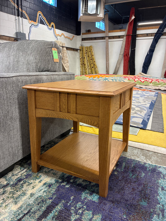 Mission Style Wooden Side Table *donated