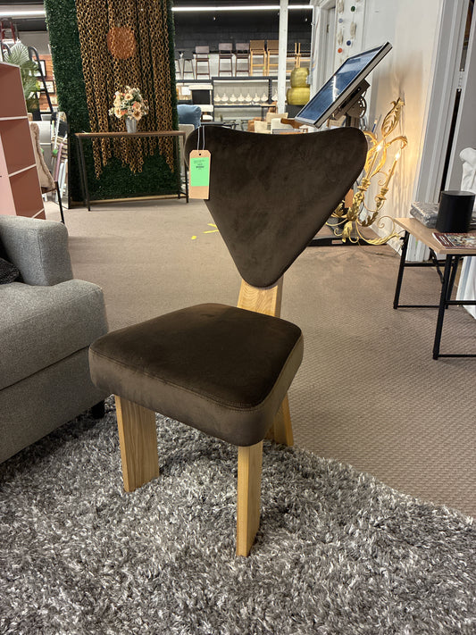 Madalena 3 Leg Dining Chair in Dark Brown / Natural