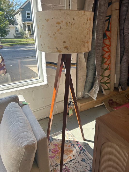 Elegant floor lamp with epic hand-made shade