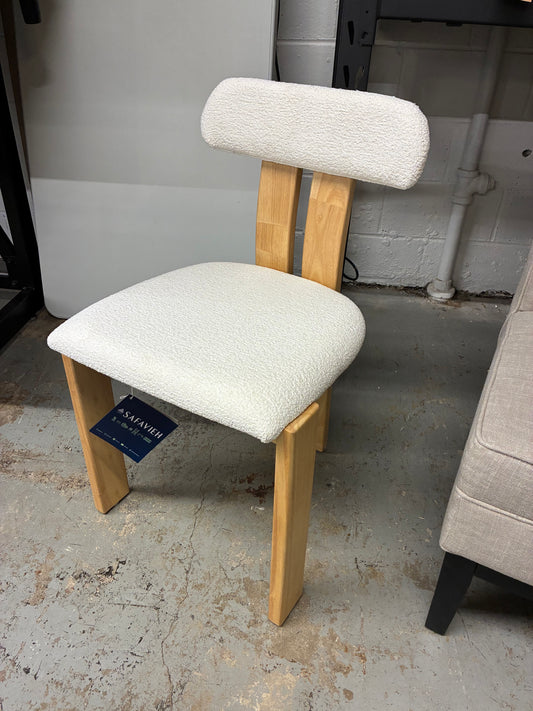 Cayde Boucle Dining Chair in Cream / Light Blonde | Retail Price: $150