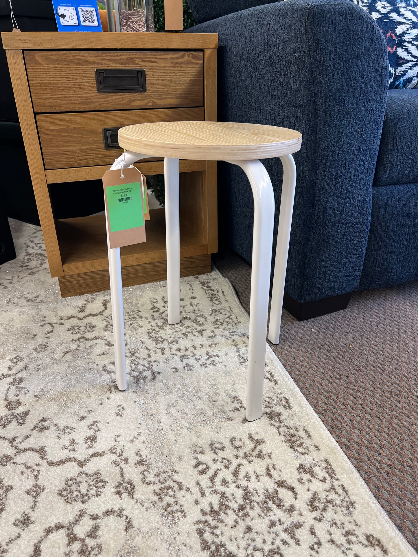 Stackable Accent Stool White - Room Essentials Retail: $25