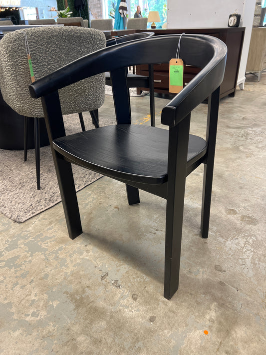 Terra Solid Wood Curved Back Dining Chair - Black - (Retail Price: $100)