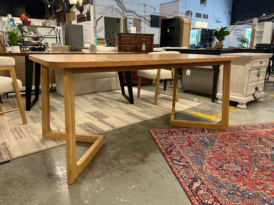Ezra Modern Rectangle Dining Table for 6 - Natural | Retail Price: $360