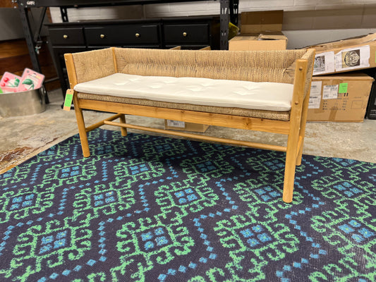 Elden Wood Bench with Woven Back and Loose Cushion Seat - Threshold™ designed with Studio McGee *Retails for $240