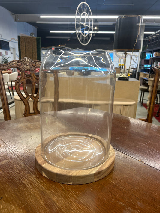 Large Glass Terrarium Includes Wood Base Natural Wood 10.55"x 10.55"x13.78" - Threshold | Retail Price: $30