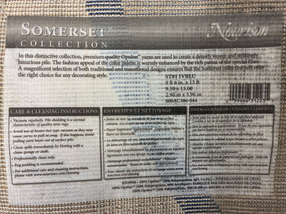 9 x 12 Rug - Nourison Somerset Ivory Blue Wavy