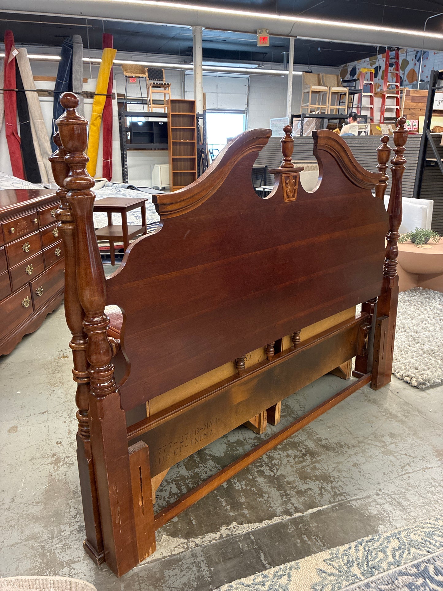 Solid Wood Full or Queen Bed Frame with Headboard, Footboard, and Side Rails (no slats included) *donated