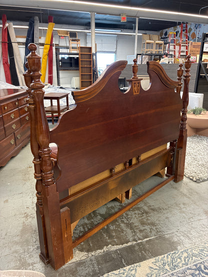 Solid Wood Full or Queen Bed Frame with Headboard, Footboard, and Side Rails (no slats included) *donated