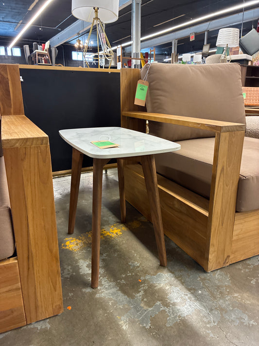 Karina Rectangular End Table w Marble Top | Retail Price: $175