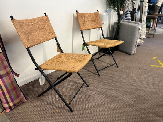 Rush Weave Wicker Folding Patio Chair Brown - Threshold designed with Studio McGee - Threshold designed w/Studio McGee | Retail Price: $85
