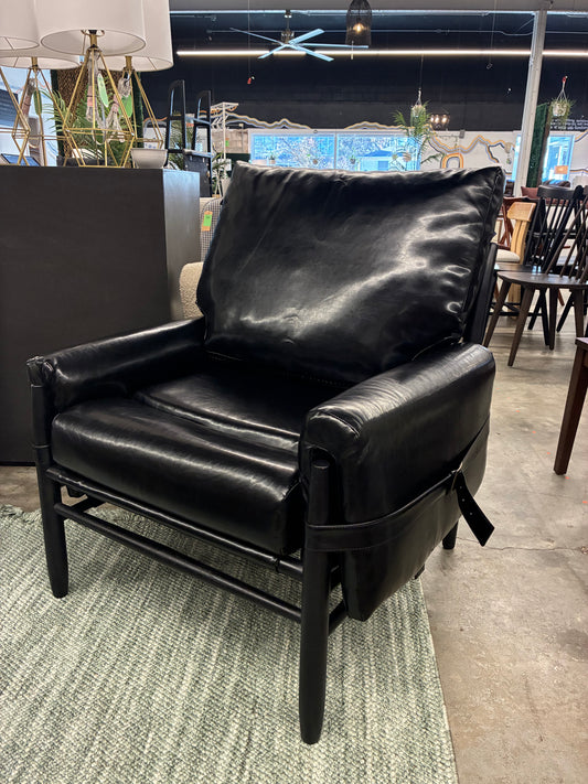 Oslo Leather Upholstered Armchair in Black | Retail Price: $285