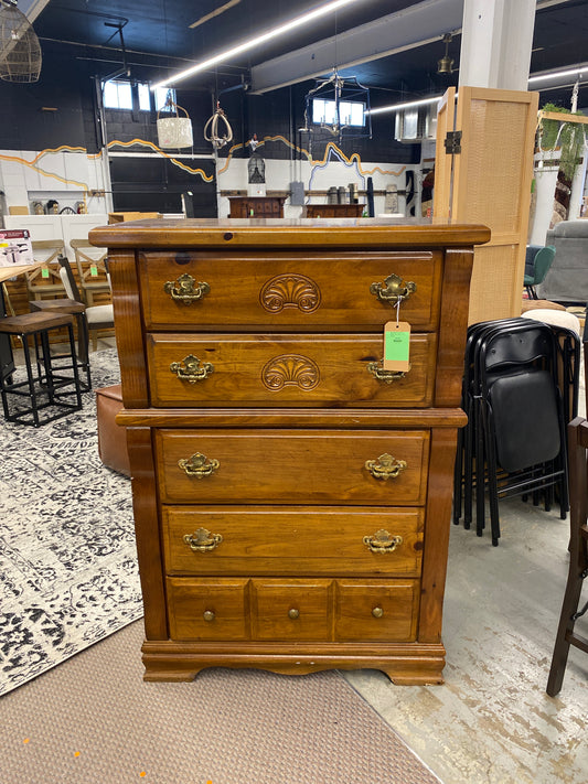 Wooden Chest of Drawers w 5 Drawers - 51in H x 36in L x 18in D *donated