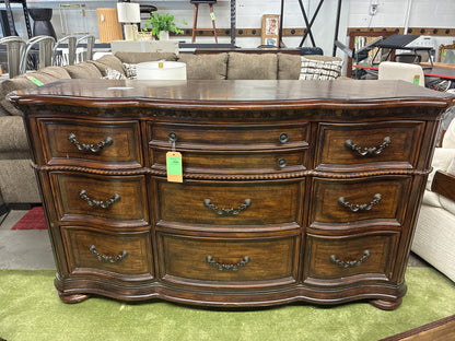 Solid Wood 9 Drawer w Bearded Trim and Carved Details *donated