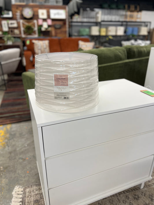 Linen Overlay Modified Drum Large Lamp Shade Ivory - Threshold: Cotton-Polyester Blend, No Assembly Required Retail: $23