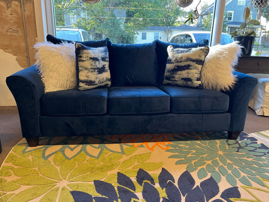 Velour Navy Sofa Retail: $879+