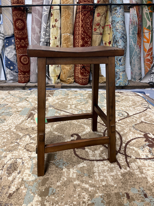 Halifax Farmhouse Wood Counter Height Barstool Brown - Threshold: Rectangle, Backless, Hardwood Frame | Retail Price: $65