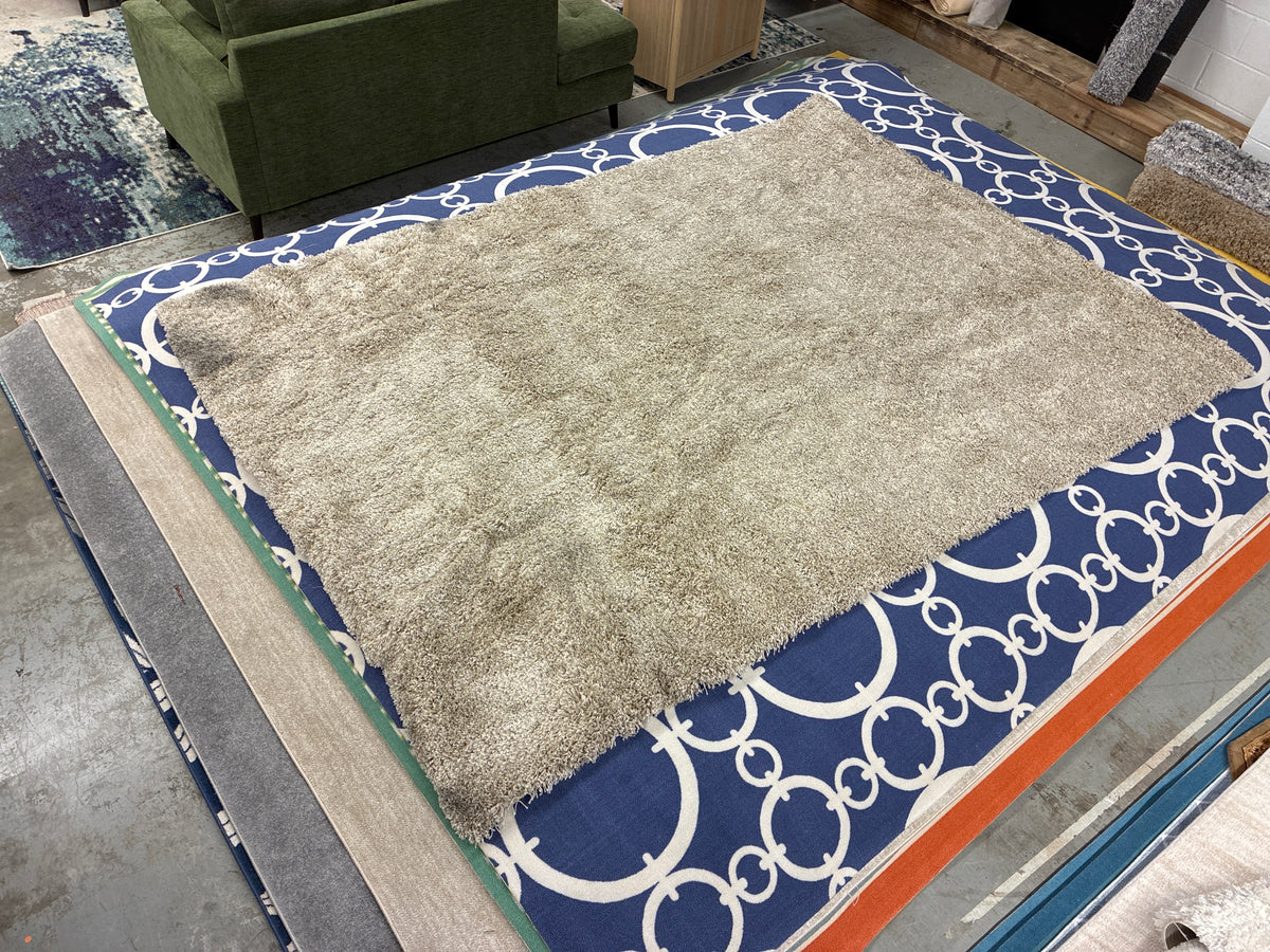7 x 10 Tan Eyelash Shag Area Rug AS IS stain in corner
