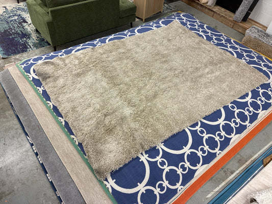 7 x 10 Tan Eyelash Shag Area Rug AS IS stain in corner